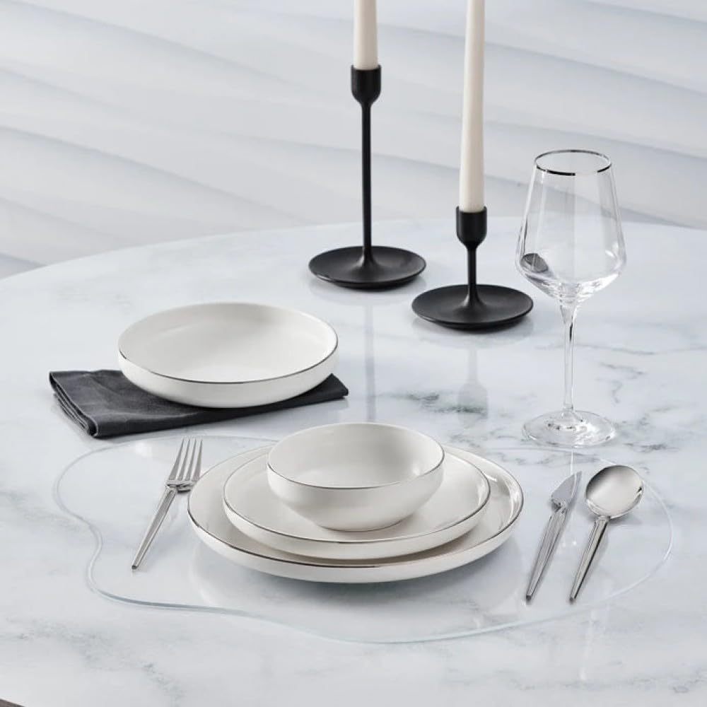 Karaca Saturn V2, 24-Piece Dinnerware Set for 6, Platinum