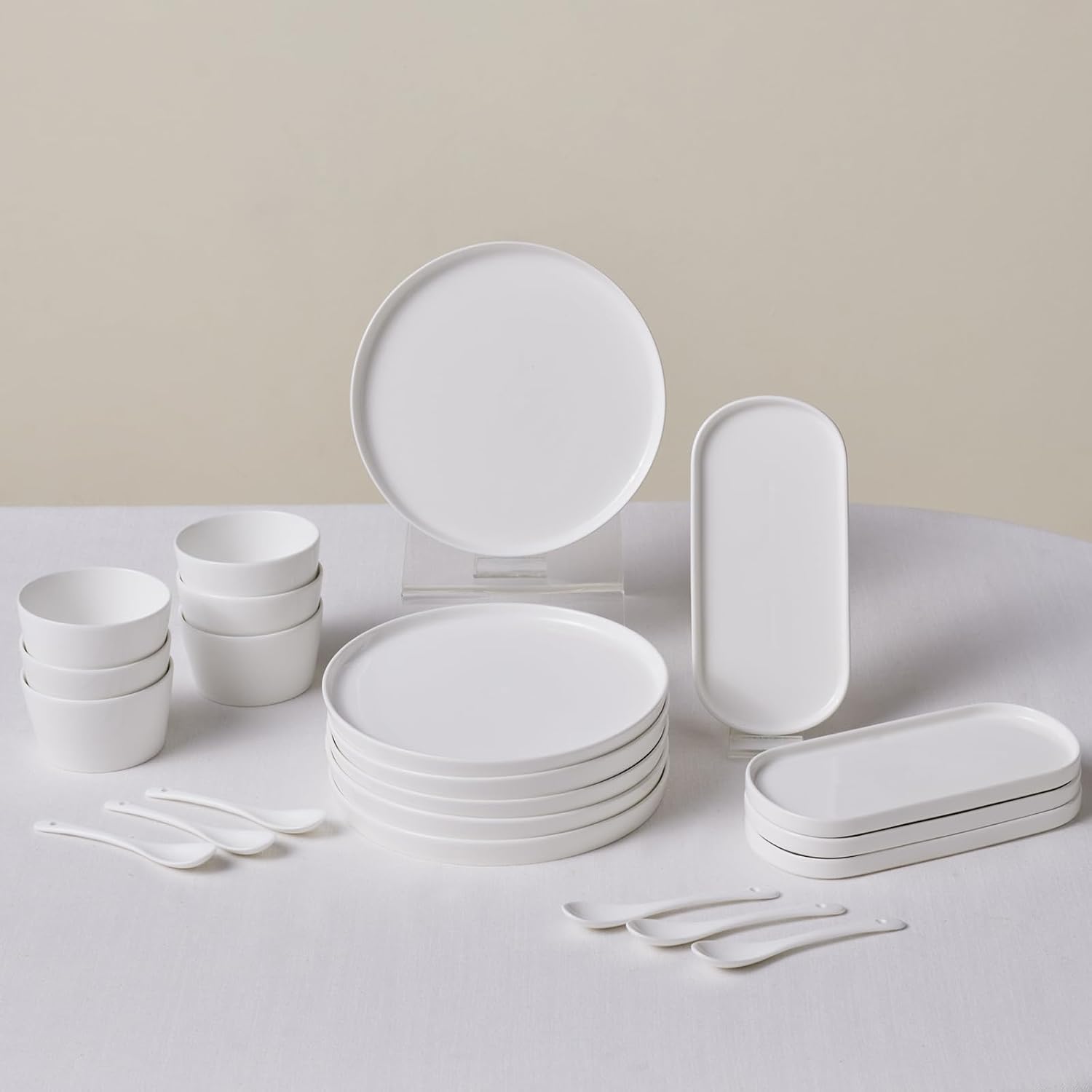 Karaca Forever Bone Bomo 22-Piece Crockery Set Breakfast Set