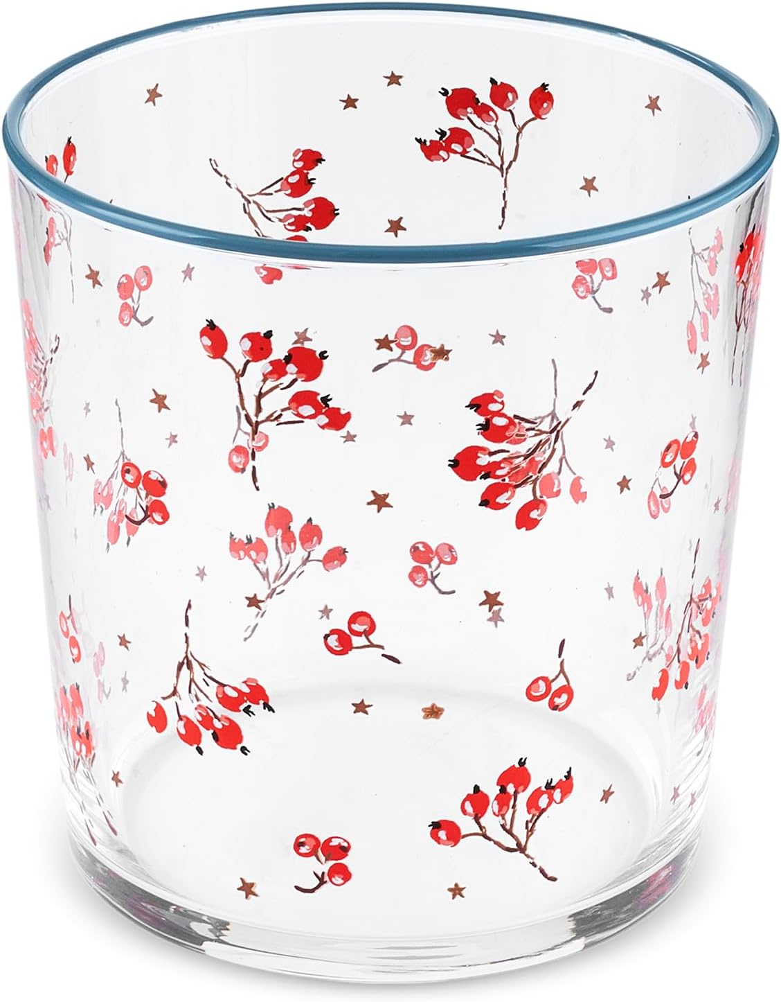 KARACA New Year Christmas Drinking Glasses, Water Glasses 380 ml Clear Drinkware, Kitchen Jars Gifts for Women, 3-Piece Glasses Set, Butcher Broom, Dishwasher Safe