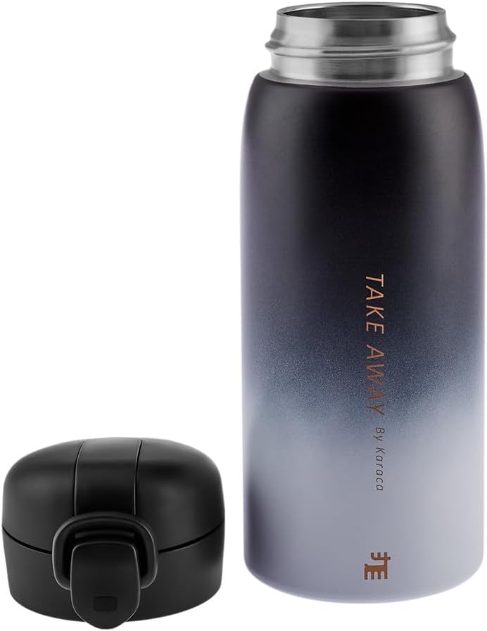 KARACA SKYFALL STEEL LEAKPROOF BLACK THERMOS 350 ML