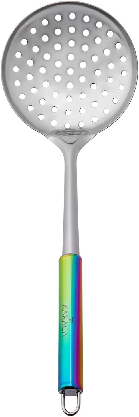 Karaca Pop-Up 5-Piece Service Set Ladle, Serving Spoon, Pasta Spoon, Spatula and Strainer, Ergonomic Handles, Fireproof, Material Stainless Steel