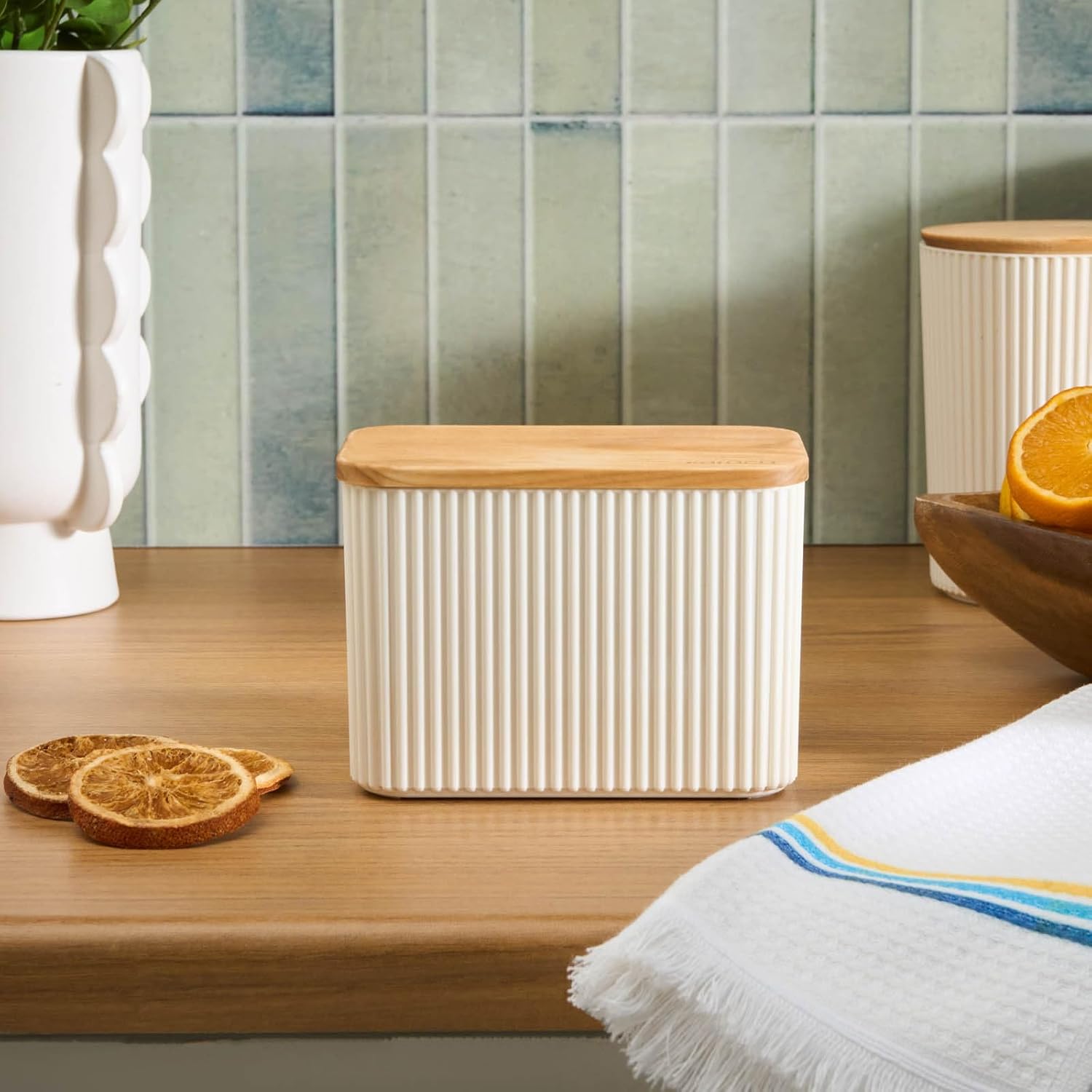 KARACA MASSIMO Storage Jar, 1 Litre, Cream - Stylish and Durable Kitchen Storage Solution
