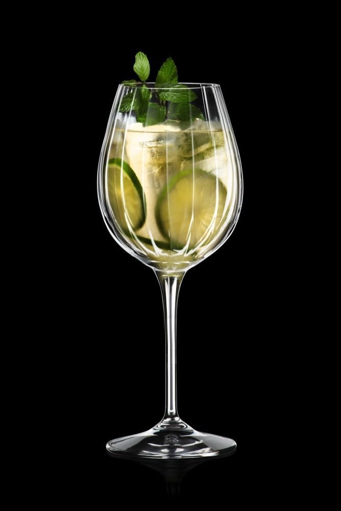 RCR Optiq 6-Piece Wine Glass Set, 460ml, Clear – Lead-Free Crystal, Dishwasher Safe, Made in Italy