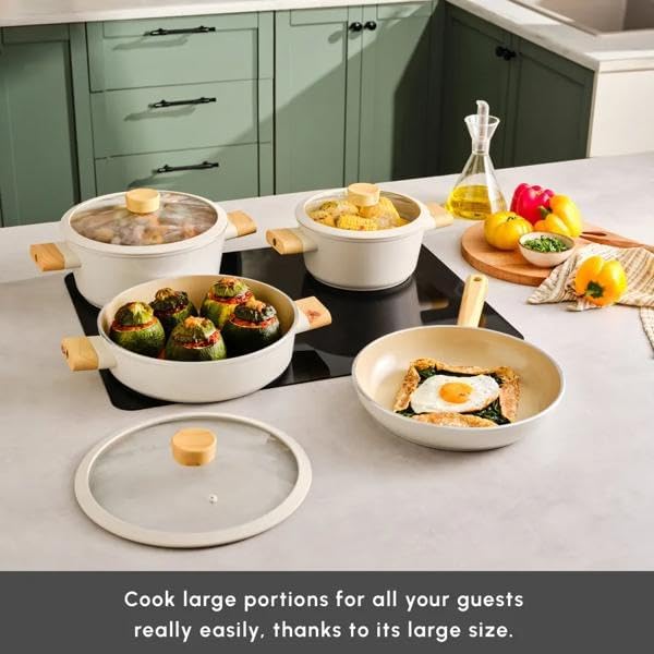 KARACA Swiss Crystal Woody Non-Stick Cookware Set, 7 Piece