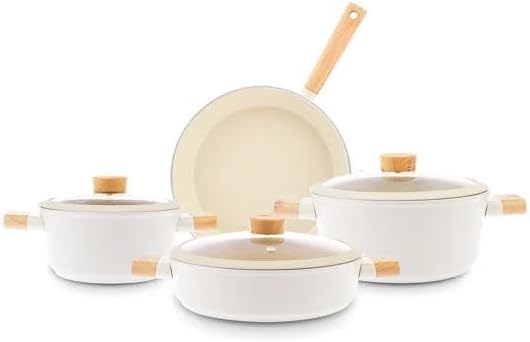 KARACA Swiss Crystal Woody Non-Stick Cookware Set, 7 Piece